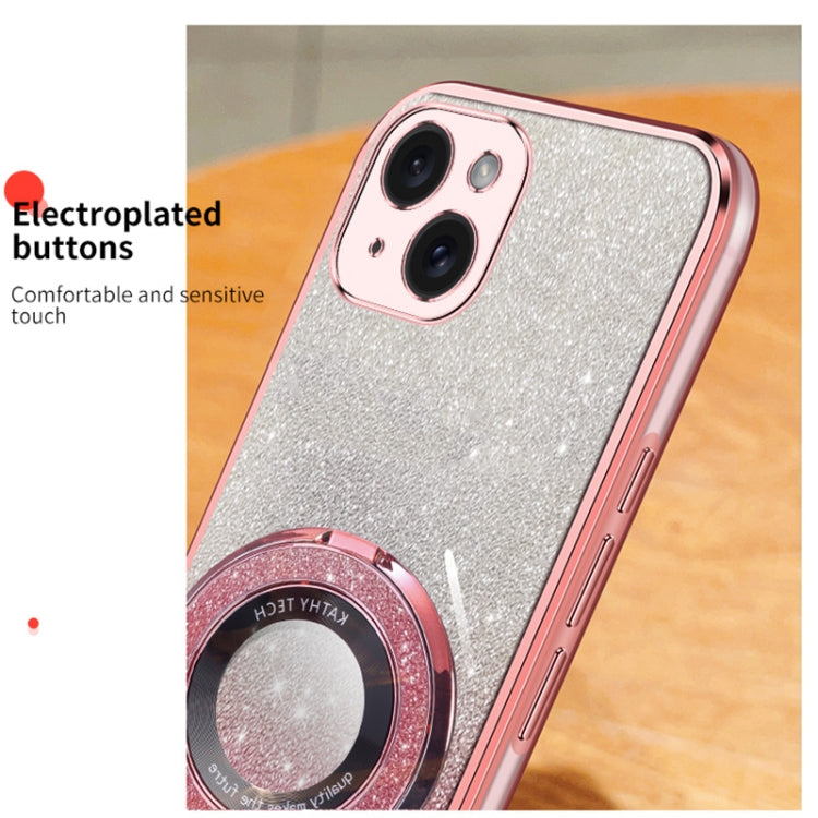 Plated Gradient Glitter Round Holder TPU Phone Case, For iPhone 15 Plus, For iPhone 15, For iPhone 14 Plus, For iPhone 14, For iPhone 14 Pro, For iPhone 14 Pro Max