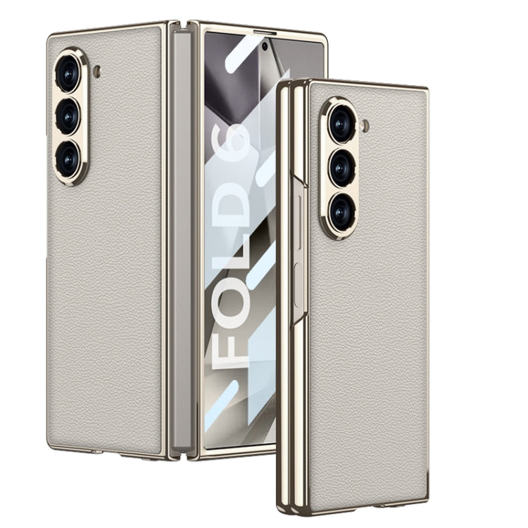 GKK Integrated Plating Leather Full Coverage Phone Case