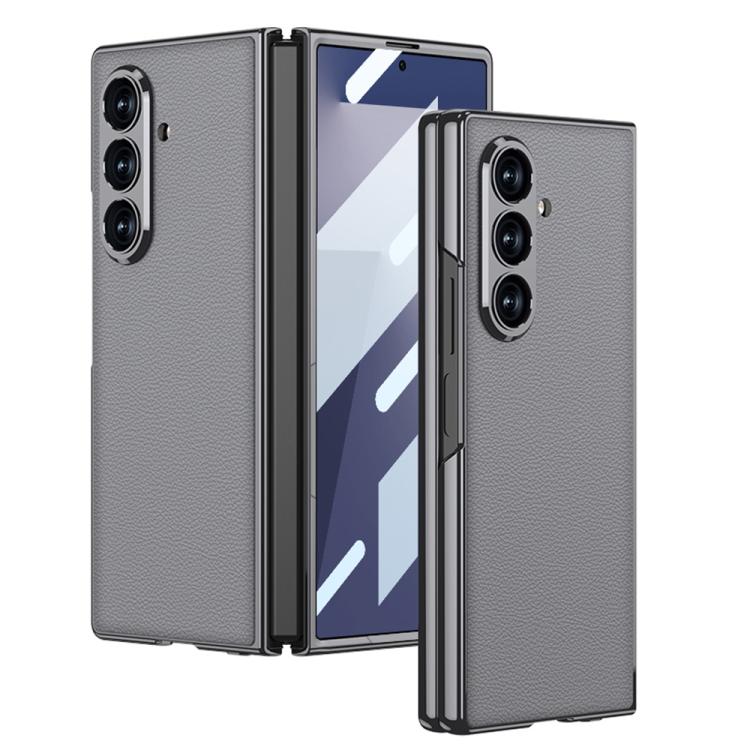 GKK Integrated Plating Leather Full Coverage Phone Case