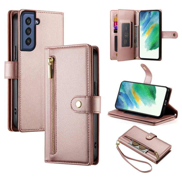 Nine Card-slot Zipper Wallet Bag Leather Phone Case, For Samsung Galaxy S22 5G, For Samsung Galaxy S21 FE 5G, For Samsung Galaxy S21 5G, For Samsung Galaxy S21+ 5G, For Samsung Galaxy S21 Ultra 5G