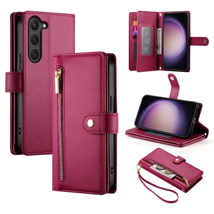 Nine Card-slot Zipper Wallet Bag Leather Phone Case