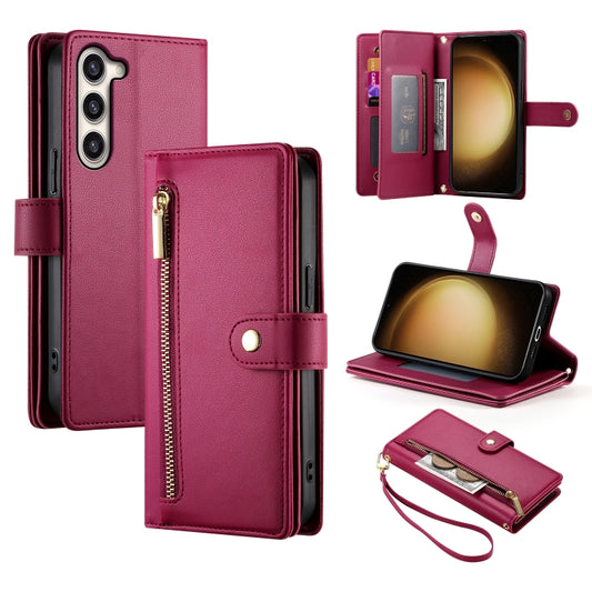 Nine Card-slot Zipper Wallet Bag Leather Phone Case