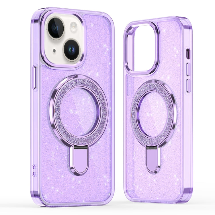 Glitter Ring Holder MagSafe Phone Case, For iPhone 15 Plus, For iPhone 15, For iPhone 14 Plus, For iPhone 13 / 14, For iPhone 14 Pro, For iPhone 14 Pro Max