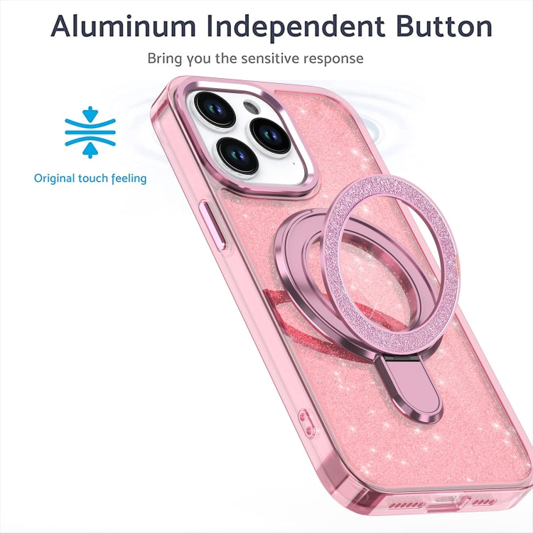 Glitter Ring Holder MagSafe Phone Case, For iPhone 15 Plus, For iPhone 15, For iPhone 14 Plus, For iPhone 13 / 14, For iPhone 14 Pro, For iPhone 14 Pro Max