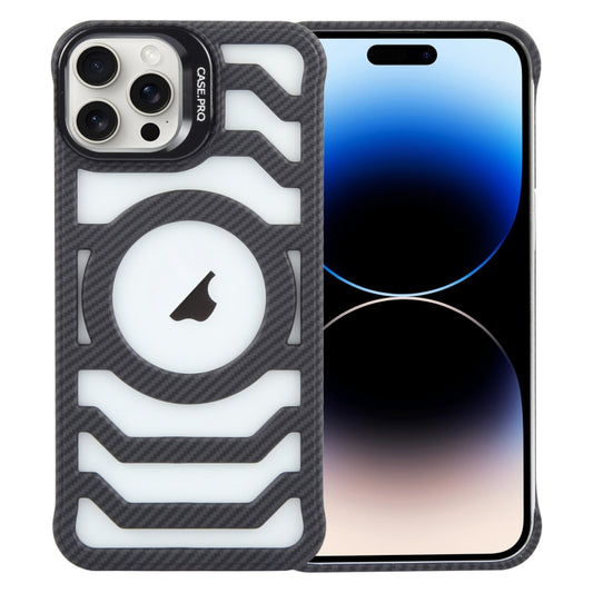 Borderless Carbon Fiber Lens Protection Bracket MagSafe Phone Case, For iPhone 14 Pro, For iPhone 14 Pro Max, For iPhone 13 Pro Max, For iPhone 13 Pro