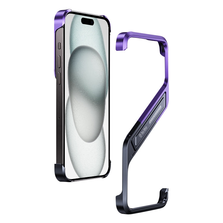 S-shaped Stand Frameless Metal Phone Case, For iPhone 16 Pro Max, For iPhone 16 Pro, For iPhone 16, For iPhone 15 Pro Max, For iPhone 15 Pro, For iPhone 15, For iPhone 14, For iPhone 14 Pro, For iPhone 14 Pro Max