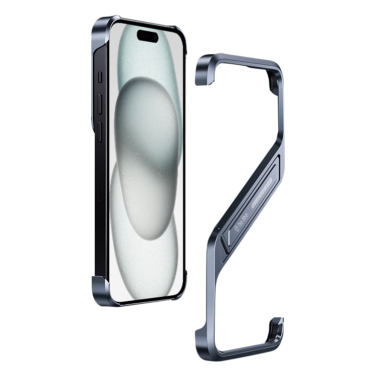 S-shaped Stand Frameless Metal Phone Case, For iPhone 16 Pro Max, For iPhone 16 Pro, For iPhone 16, For iPhone 15 Pro Max, For iPhone 15 Pro, For iPhone 15, For iPhone 14, For iPhone 14 Pro, For iPhone 14 Pro Max