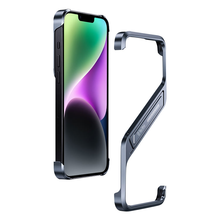 S-shaped Stand Frameless Metal Phone Case, For iPhone 16 Pro Max, For iPhone 16 Pro, For iPhone 16, For iPhone 15 Pro Max, For iPhone 15 Pro, For iPhone 15, For iPhone 14, For iPhone 14 Pro, For iPhone 14 Pro Max