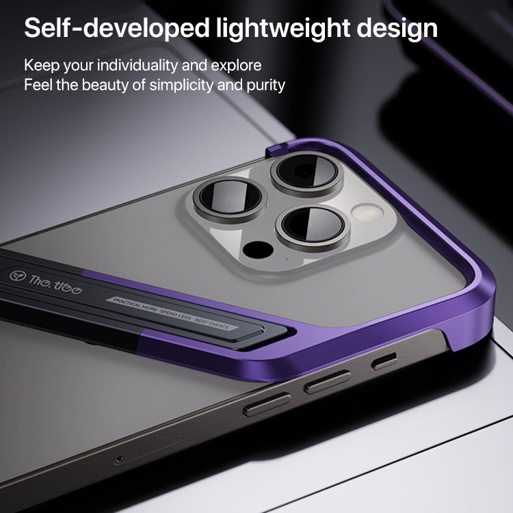 S-shaped Stand Frameless Metal Phone Case, For iPhone 16 Pro Max, For iPhone 16 Pro, For iPhone 16, For iPhone 15 Pro Max, For iPhone 15 Pro, For iPhone 15, For iPhone 14, For iPhone 14 Pro, For iPhone 14 Pro Max