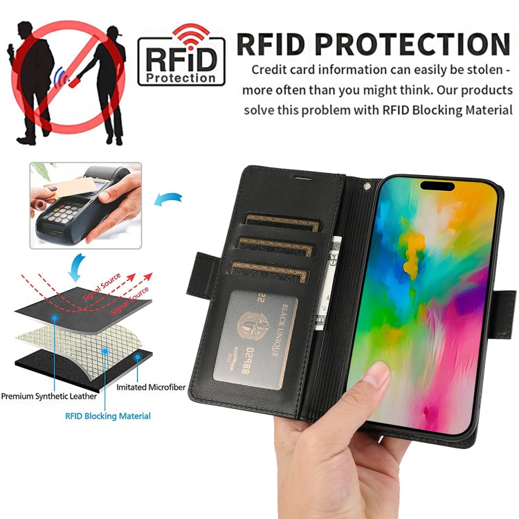 Side Buckle RFID Anti-theft Leather Phone Case, For iPhone 12 / 12 Pro, For iPhone 12 Pro Max, For iPhone 11 Pro Max