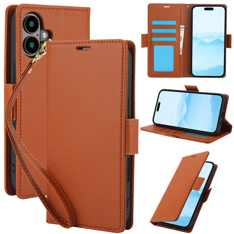 Side Buckle RFID Anti-theft Leather Phone Case, For iPhone 16 Plus, For iPhone 16, For iPhone 15 Pro Max