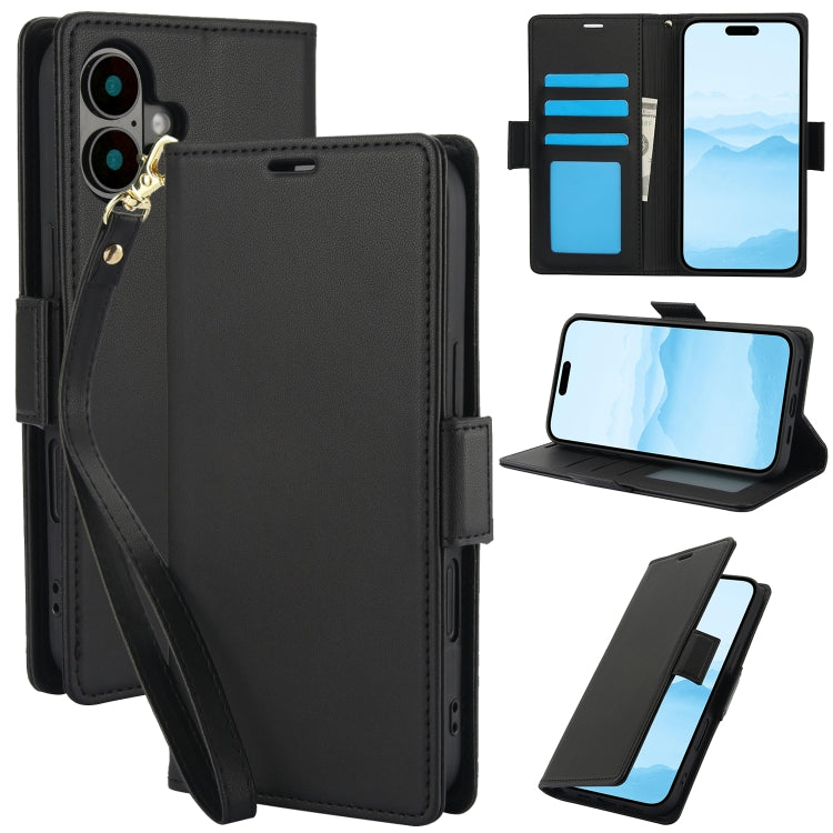 Side Buckle RFID Anti-theft Leather Phone Case, For iPhone 16 Plus, For iPhone 16, For iPhone 15 Pro Max