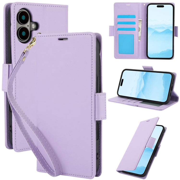 Side Buckle RFID Anti-theft Leather Phone Case, For iPhone 16 Plus, For iPhone 16, For iPhone 15 Pro Max