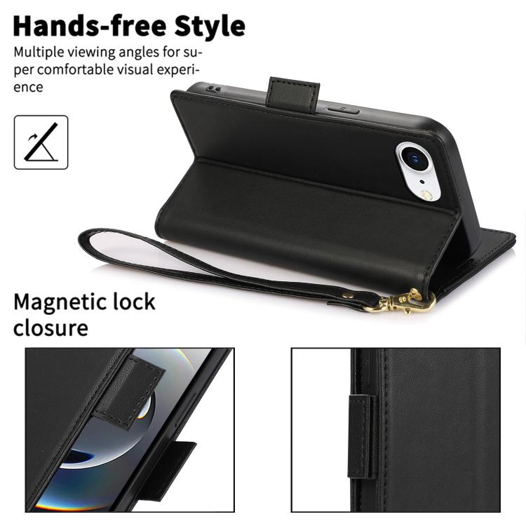 Side Buckle RFID Anti-theft Leather Phone Case, For iPhone 16e, For iPhone 16 Pro Max, For iPhone 16 Pro