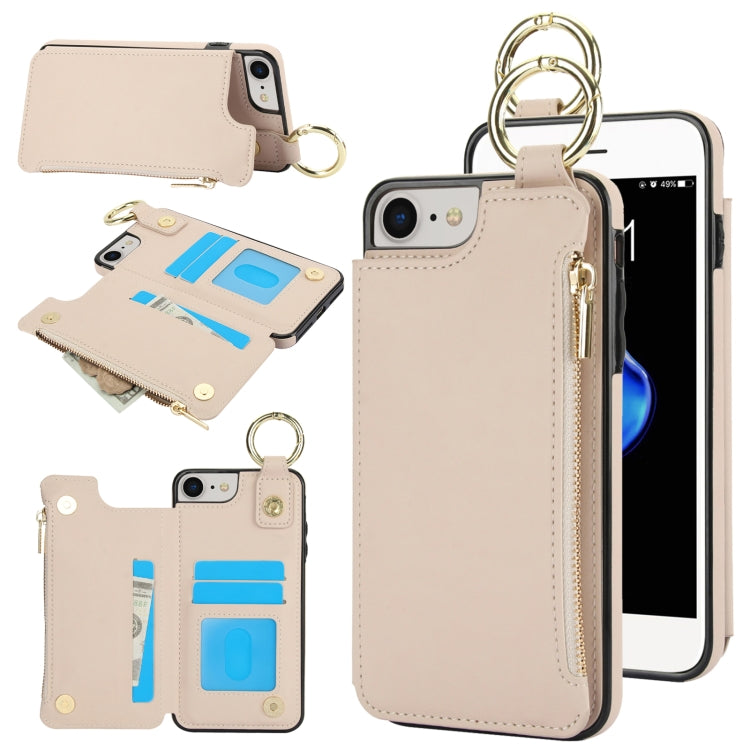 RFlD Anti-theft Double Buckle Ring Zipper Card Phone Case, For iPhone SE 2022 / SE 2020 / 7 / 8, For iPhone 13 Pro Max, For iPhone 13 Pro, For iPhone 13 mini