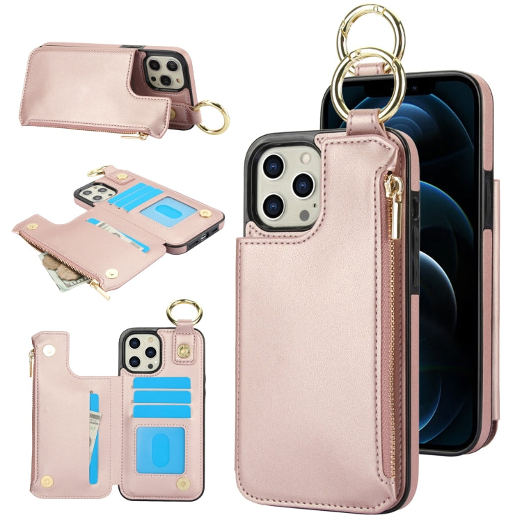 RFlD Anti-theft Double Buckle Ring Zipper Card Phone Case, For iPhone SE 2022 / SE 2020 / 7 / 8, For iPhone 13 Pro Max, For iPhone 13 Pro, For iPhone 13 mini