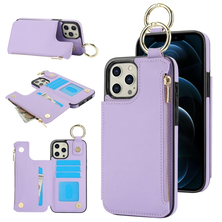 RFlD Anti-theft Double Buckle Ring Zipper Card Phone Case, For iPhone SE 2022 / SE 2020 / 7 / 8, For iPhone 13 Pro Max, For iPhone 13 Pro, For iPhone 13 mini