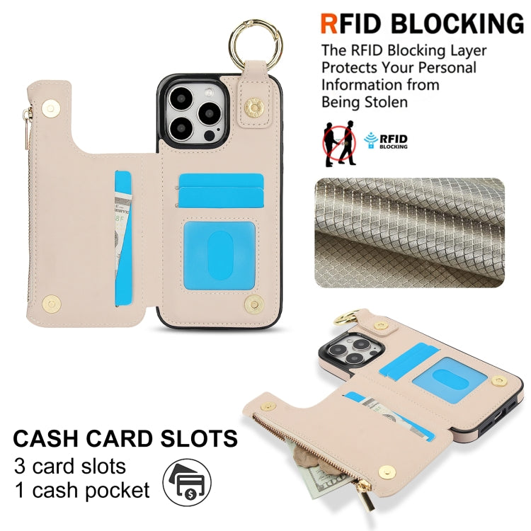 RFlD Anti-theft Double Buckle Ring Zipper Card Phone Case, For iPhone 11 Pro Max, For iPhone 11, For iPhone 11 Pro, For iPhone XS / X