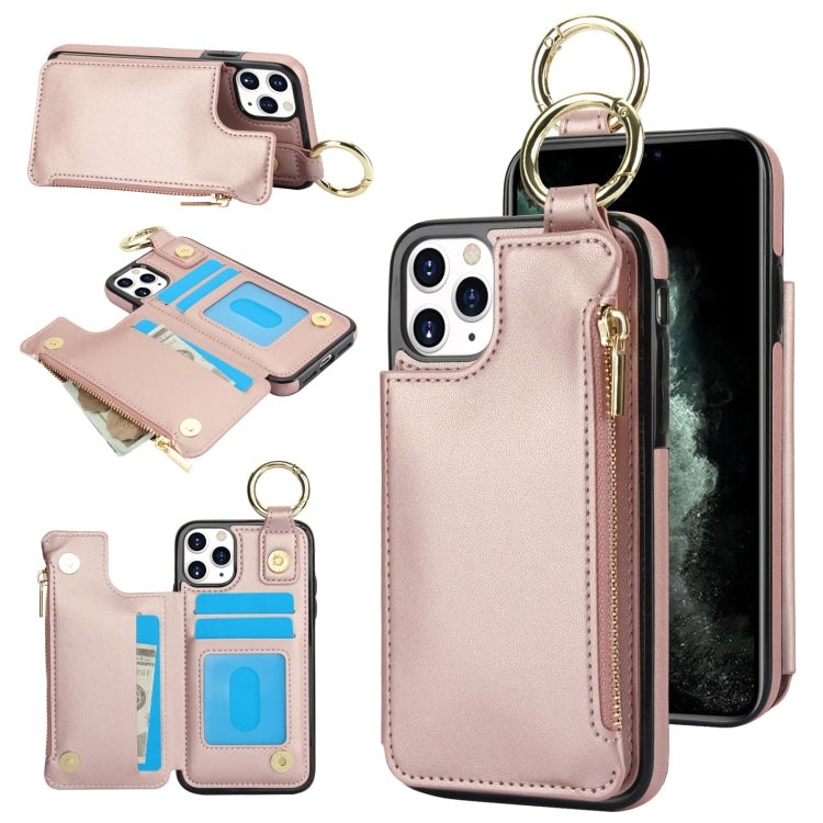 RFlD Anti-theft Double Buckle Ring Zipper Card Phone Case, For iPhone 11 Pro Max, For iPhone 11, For iPhone 11 Pro, For iPhone XS / X