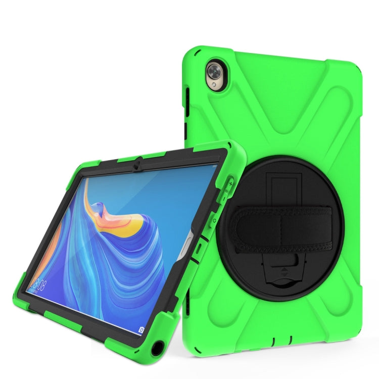 Shockproof Colorful Silicone + PC Protective Case with Holder & Hand Grip Strap, For Huawei MediaPad M6 10.8, For Huawei MediaPad M5 10.8, For Huawei MatePad 10.4, For iPad Mini 3 & 2 & 1