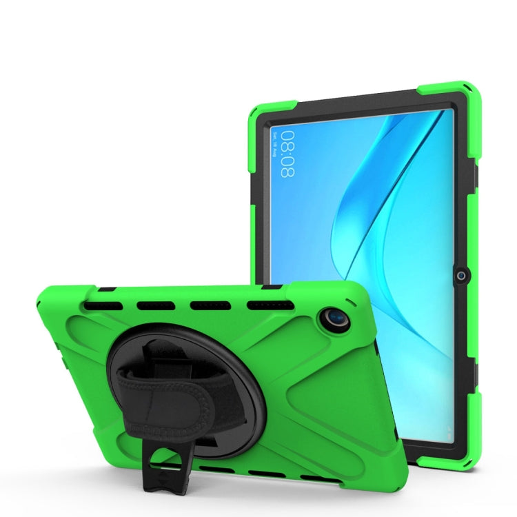 Shockproof Colorful Silicone + PC Protective Case with Holder & Hand Grip Strap, For Huawei MediaPad M6 10.8, For Huawei MediaPad M5 10.8, For Huawei MatePad 10.4, For iPad Mini 3 & 2 & 1