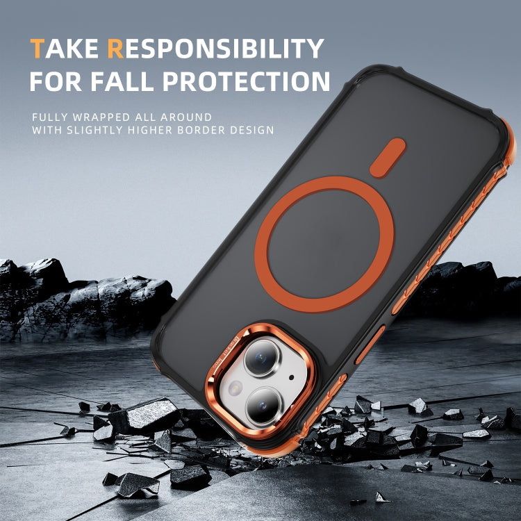 Rainbow Series Skin Feel MagSafe Lens Holder Phone Case, For iPhone 14, For iPhone 14 Pro, For iPhone 14 Pro Max, For iPhone 13