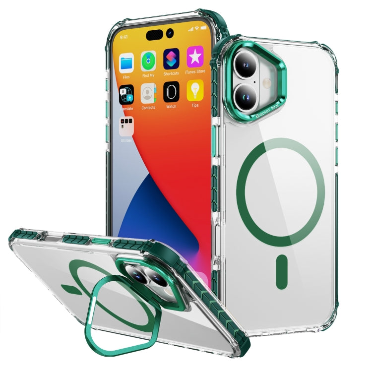 Rainbow Series Transparent MagSafe Lens Holder Phone Case, For iPhone 16 Pro Max, For iPhone 16 Pro, For iPhone 16 Plus, For iPhone 16