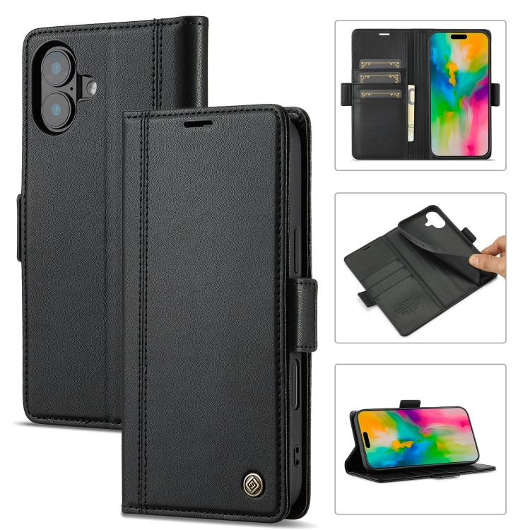 LC.IMEEKE Skin-friendly Card Slots Leather Phone Case, For iPhone 16 Pro Max, For iPhone 16 Pro, For iPhone 16 Plus, For iPhone 16