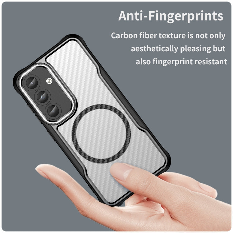 Carbon Fiber Texture MagSafe Translucent Phone Case, For Samsung Galaxy S25 5G, For Samsung Galaxy S25+ 5G, For Samsung Galaxy S25 Ultra 5G, For Samsung Galaxy S24 FE 5G, For Samsung Galaxy S24 Ultra 5G, For Samsung Galaxy S24+ 5G