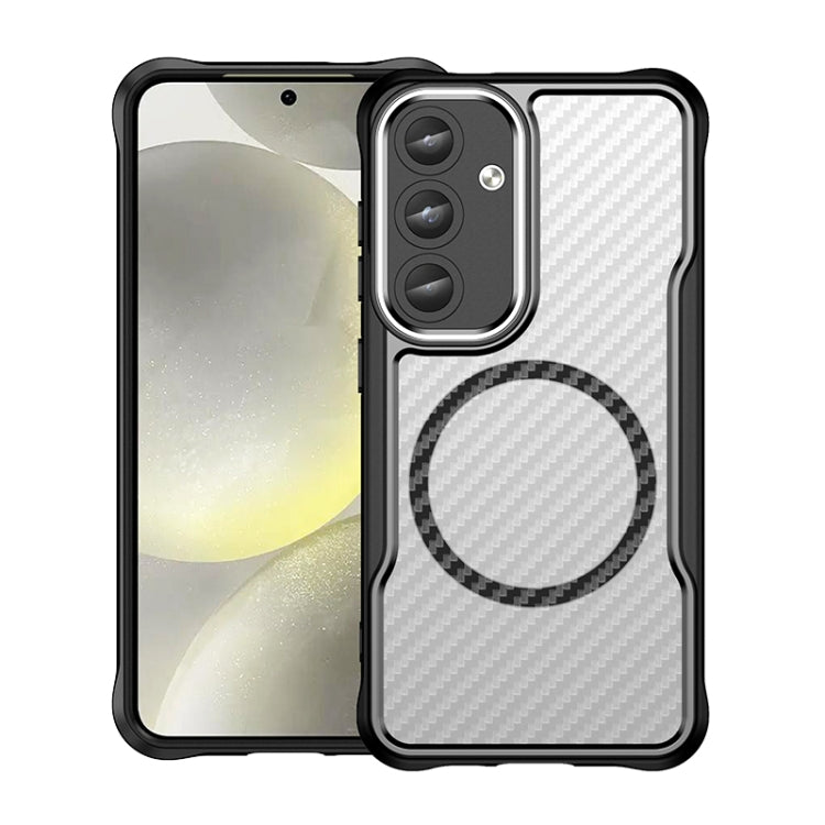 Carbon Fiber Texture MagSafe Translucent Phone Case, For Samsung Galaxy S25 5G, For Samsung Galaxy S25+ 5G, For Samsung Galaxy S25 Ultra 5G, For Samsung Galaxy S24 FE 5G, For Samsung Galaxy S24 Ultra 5G, For Samsung Galaxy S24+ 5G