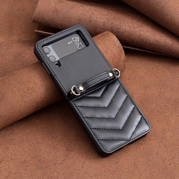 Wave-shaped Crossbody Lanyard Leather Phone Case