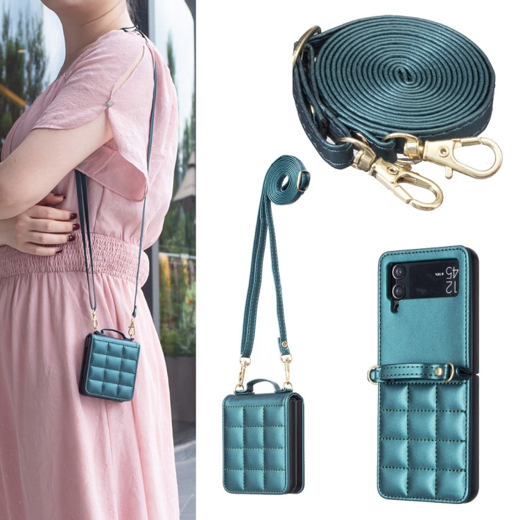 Square-shaped Crossbody Lanyard Leather Phone Case