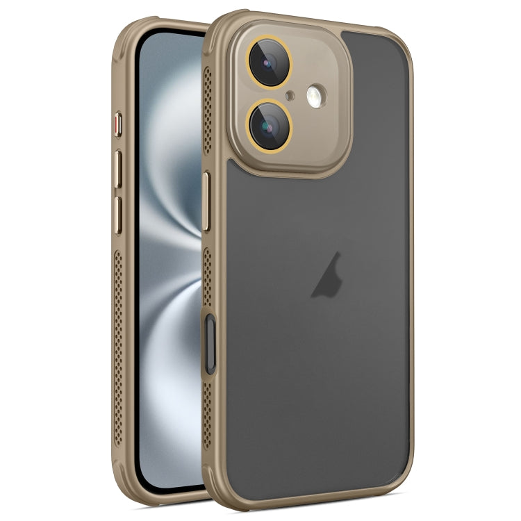 Hardware Side Cooling Skin Feel Frosted Phone Case with Lens Film, For iPhone 16 Pro Max, For iPhone 16 Pro, For iPhone 16 Plus, For iPhone 16