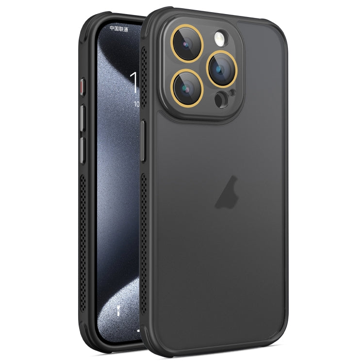 Hardware Side Cooling Skin Feel Frosted Phone Case with Lens Film, For iPhone 15 Pro Max, For iPhone 15 Pro, For iPhone 15 Plus, For iPhone 15