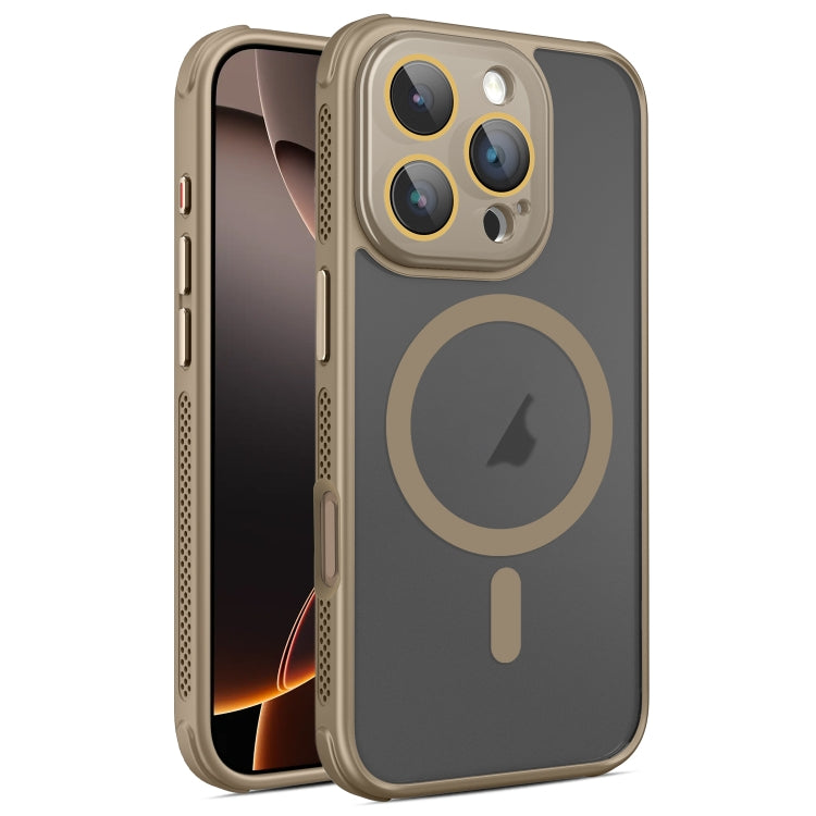 Hardware Side Cooling Skin Feel Frosted MagSafe Magnetic Phone Case with Lens Film, For iPhone 16 Pro Max, For iPhone 16 Pro, For iPhone 16 Plus
