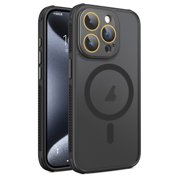 Hardware Side Cooling Skin Feel Frosted MagSafe Magnetic Phone Case with Lens Film, For iPhone 16, For iPhone 15 Pro Max, For iPhone 15 Pro