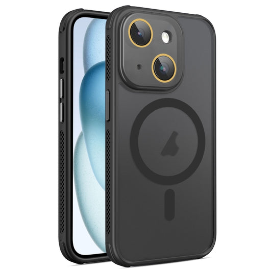 Hardware Side Cooling Skin Feel Frosted MagSafe Magnetic Phone Case with Lens Film, For iPhone 15 Plus, For iPhone 15, For iPhone 14 Plus