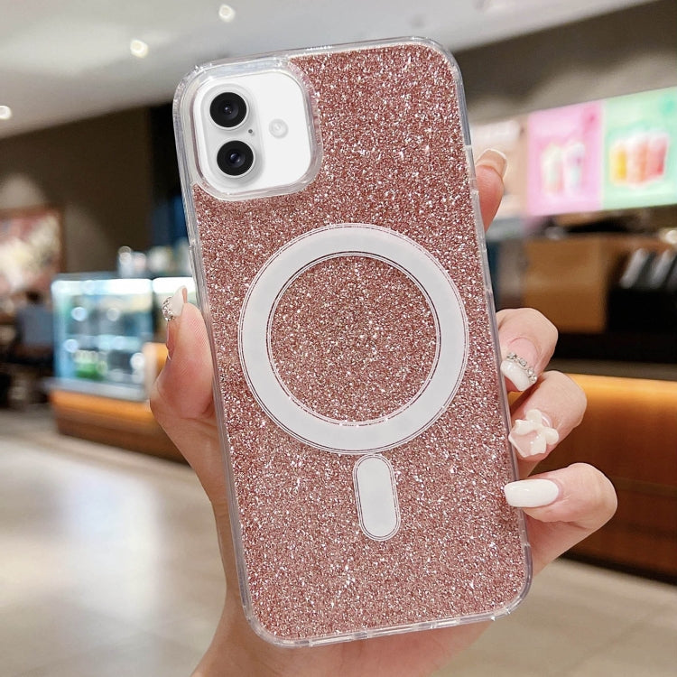 Acrylic Transparent Glitter MagSafe Phone Case, For iPhone 16 Plus, For iPhone 16, For iPhone 15 Pro Max