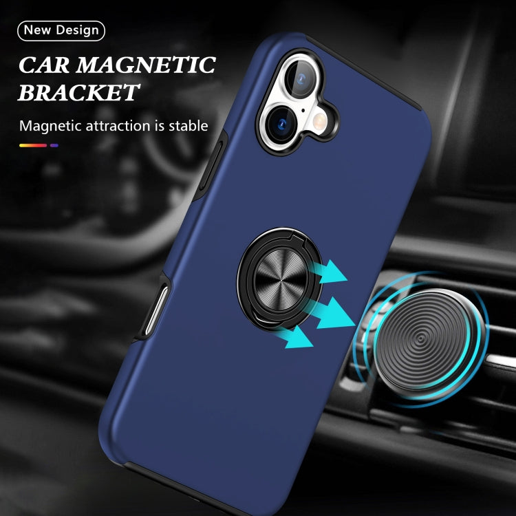 PC + TPU Magnetic Phone Case with Invisible Ring Holder, For iPhone 16 Plus, For iPhone 16