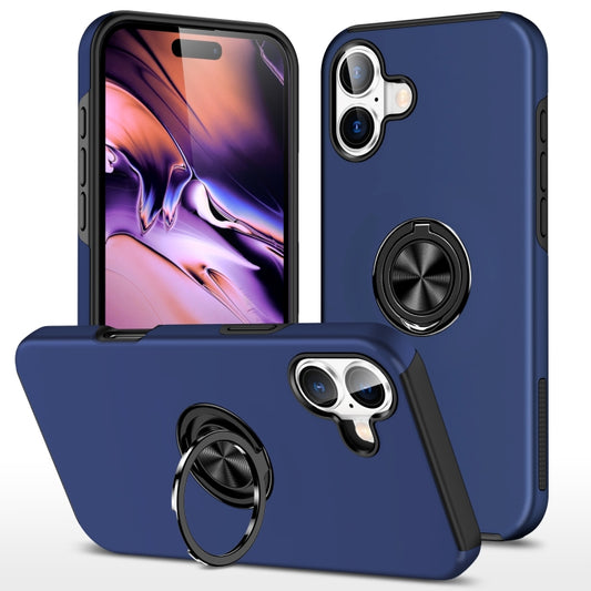 PC + TPU Magnetic Phone Case with Invisible Ring Holder, For iPhone 16 Plus, For iPhone 16