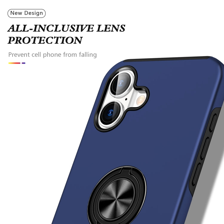 PC + TPU Magnetic Phone Case with Invisible Ring Holder, For iPhone 16 Plus, For iPhone 16