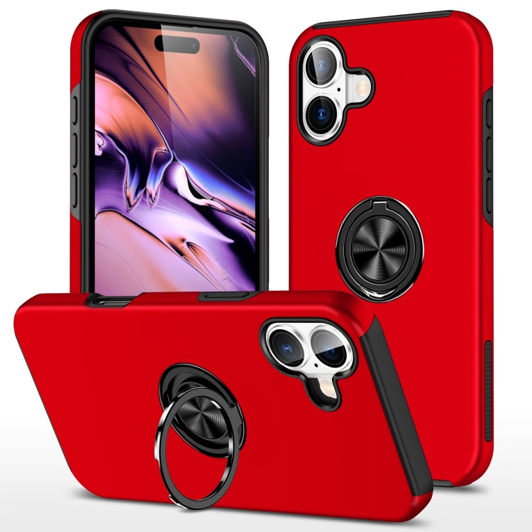 PC + TPU Magnetic Phone Case with Invisible Ring Holder, For iPhone 16 Plus, For iPhone 16