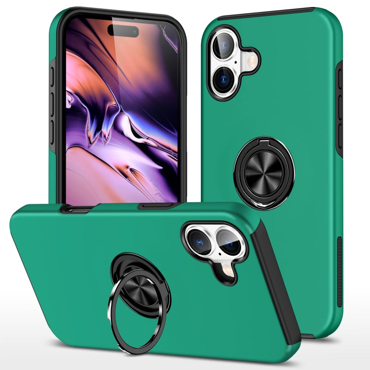 PC + TPU Magnetic Phone Case with Invisible Ring Holder, For iPhone 16 Plus, For iPhone 16