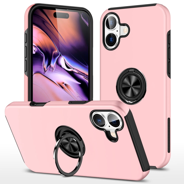 PC + TPU Magnetic Phone Case with Invisible Ring Holder, For iPhone 16 Plus, For iPhone 16