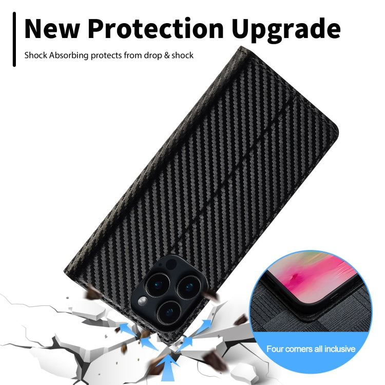 LC.IMEEKE Carbon Fiber Leather Phone Case, For iPhone 16 Pro Max, For iPhone 16 Pro, For iPhone 16 Plus, For iPhone 16