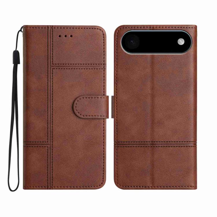 Cowhide Texture Stitching Leather Phone Case