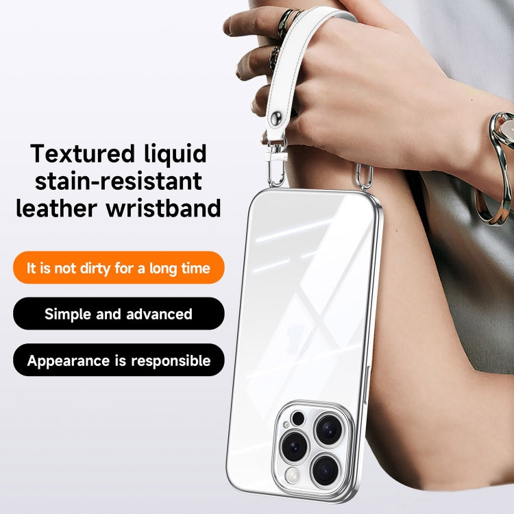 SULADA  Electroplated Clear TPU Soft Frame Phone Case with Wrist Strap, For iPhone 16 Pro Max, For iPhone 16 Pro, For iPhone 16 Plus, For iPhone 16, For iPhone 15 Pro Max, For iPhone 15 Pro, For iPhone 15, For iPhone 14, For iPhone 14 Pro