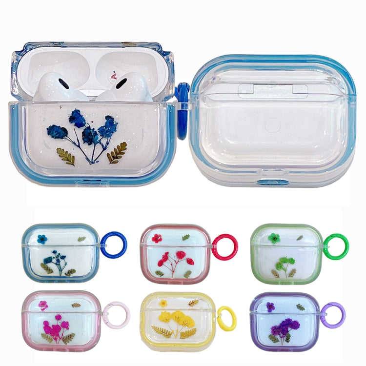 Glitter Starry Epoxy Dried Flowers Earbuds Box TPU Case, For AirPods Pro 2, For AirPods 3, For AirPods Pro