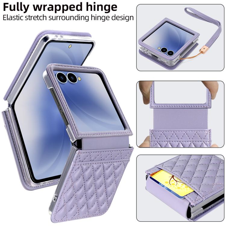 VIETAO Rhombic Texture PU Card Slot Phone Case with Lanyard