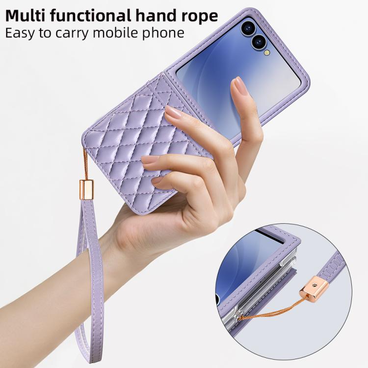 VIETAO Rhombic Texture PU Card Slot Phone Case with Lanyard